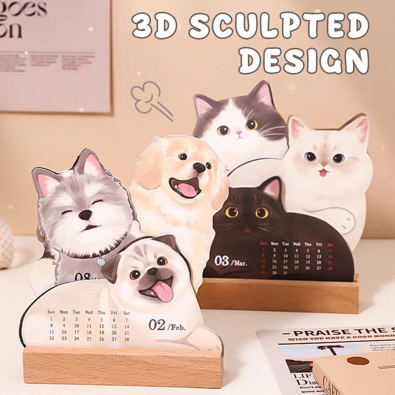 3D Desk Calendar with Cats and Dogs – a full year of cuteness on your desk
