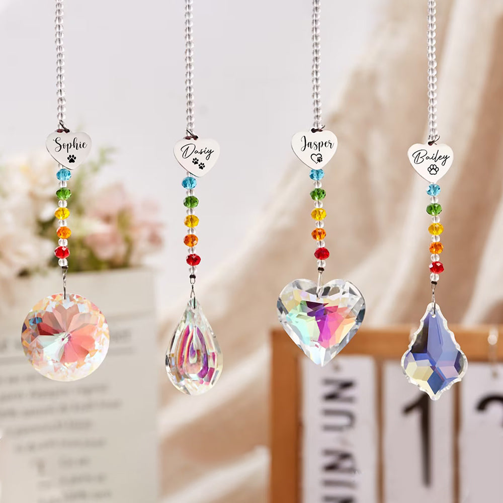 Personalized Pet Memorial Hanging Crystal Prism