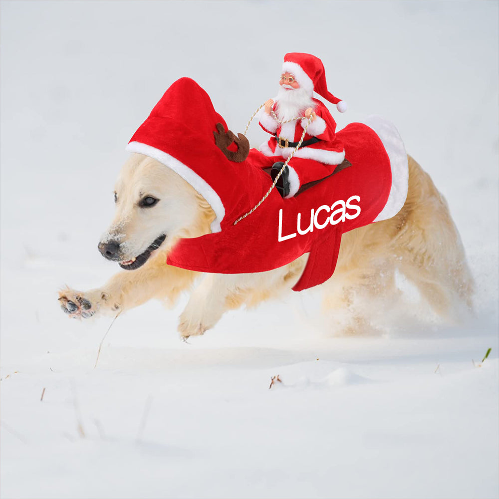 Personalized Christmas Santa Pet Riding Clothes