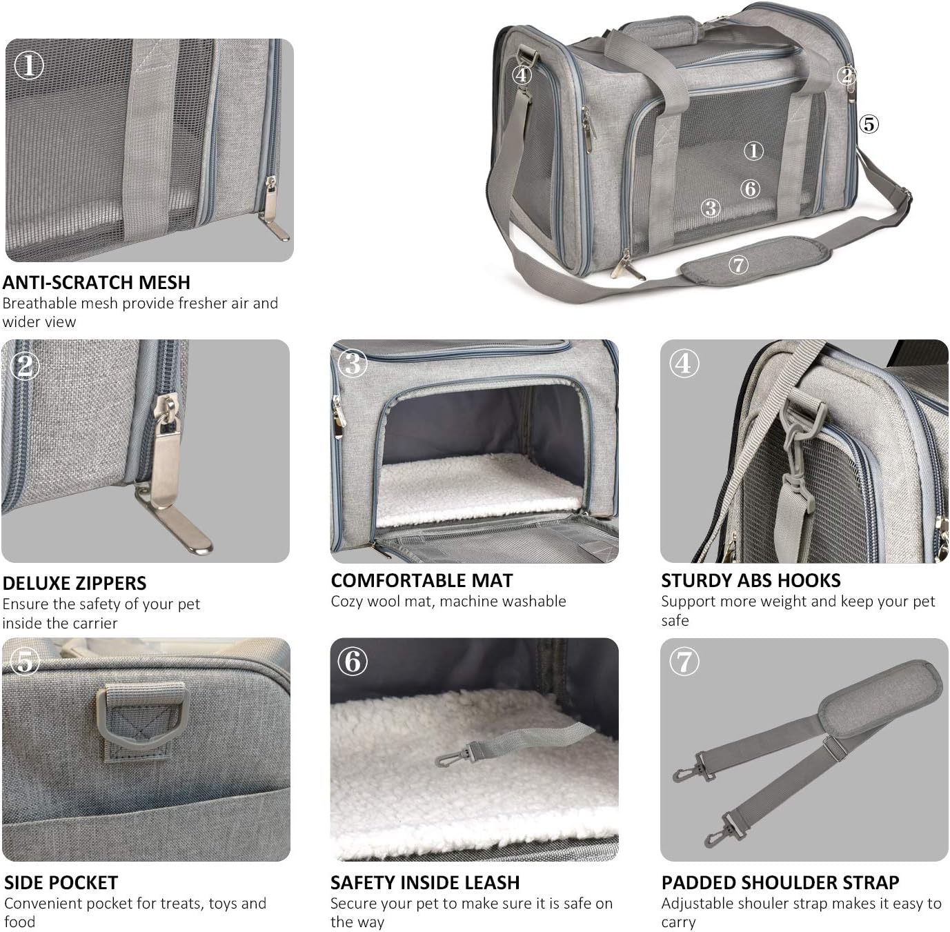 Large Soft Sided Cat and Pet Carrier for Cats