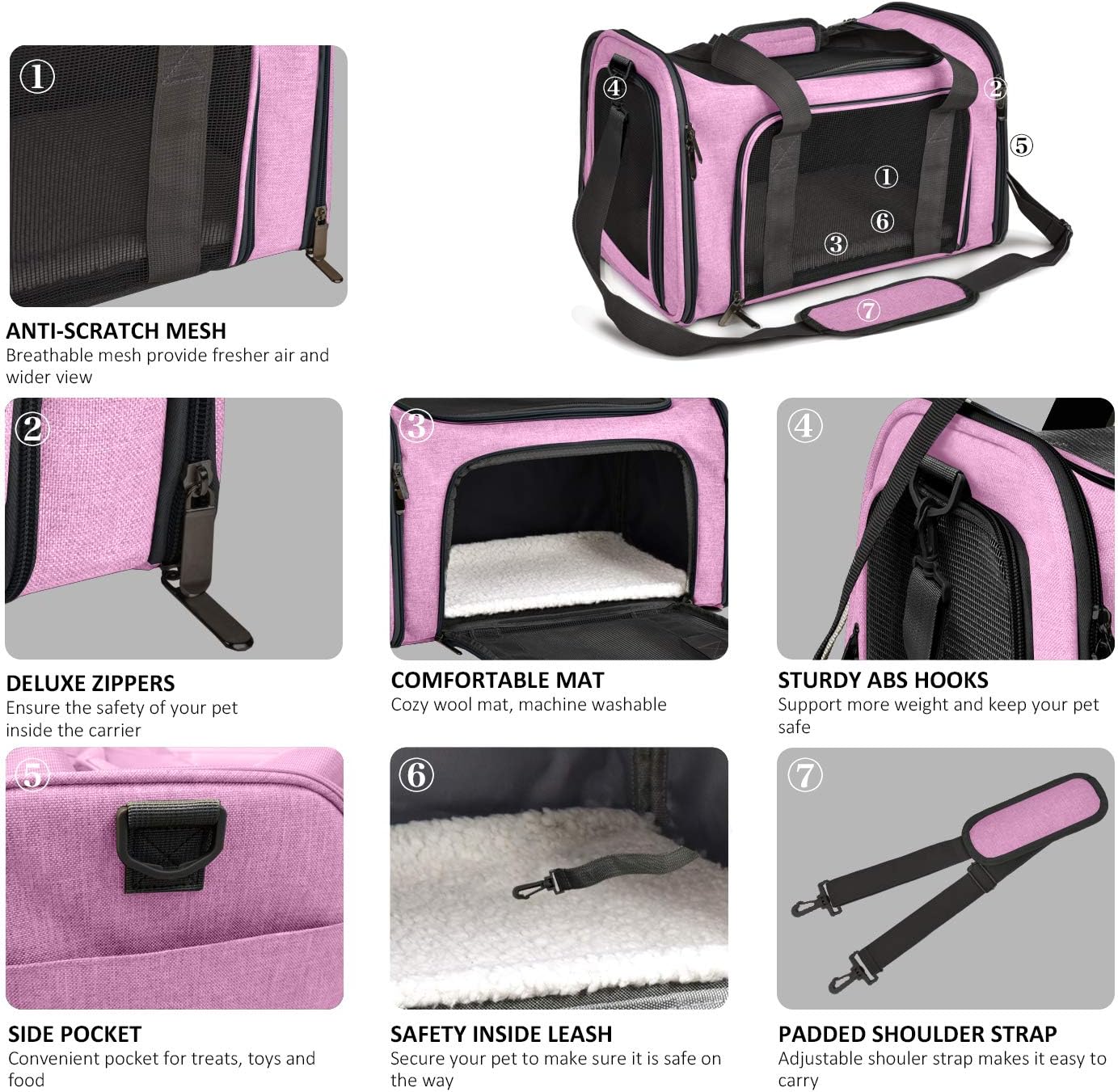 Large Soft Sided Cat and Pet Carrier for Cats
