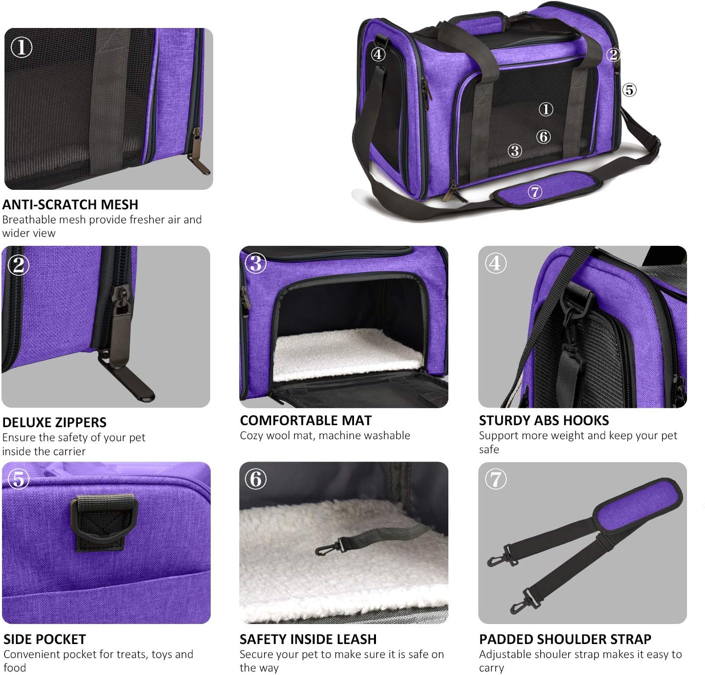 Large Soft Sided Cat and Pet Carrier for Cats
