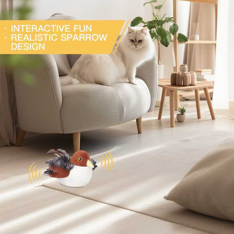 Interactive Chirping Bird Cat Toy