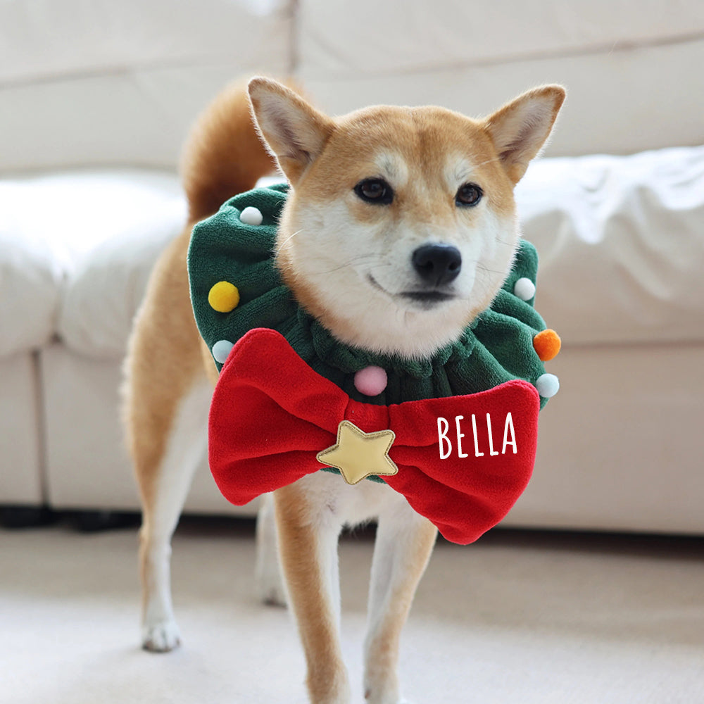 Personalized Funny Christmas Pet Bow Tie Scarf