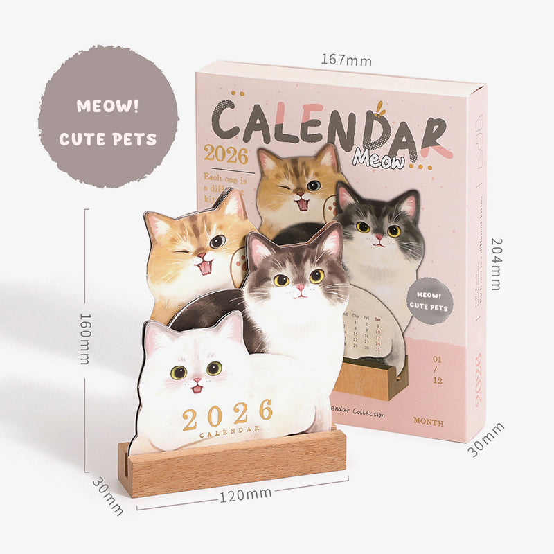 3D Desk Calendar with Cats and Dogs – a full year of cuteness on your desk