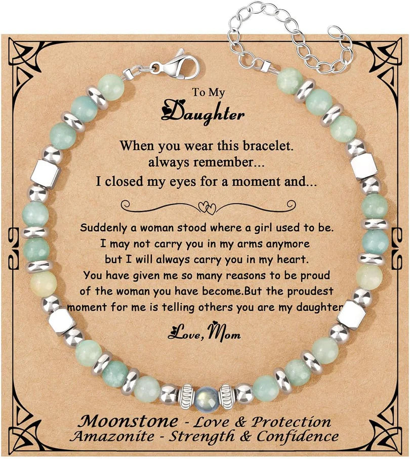 Gifts for Women Moonstone Bracelet Colorful Imperial Jasper Stainless Steel Beads Bracelets, Mothers Day Birthday Christmas Valentines Graduation Gifts