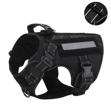 Secure Your Active Dog: No-Pull Tactical Harness with Handle, Fully Adjustable & Night-Reflective