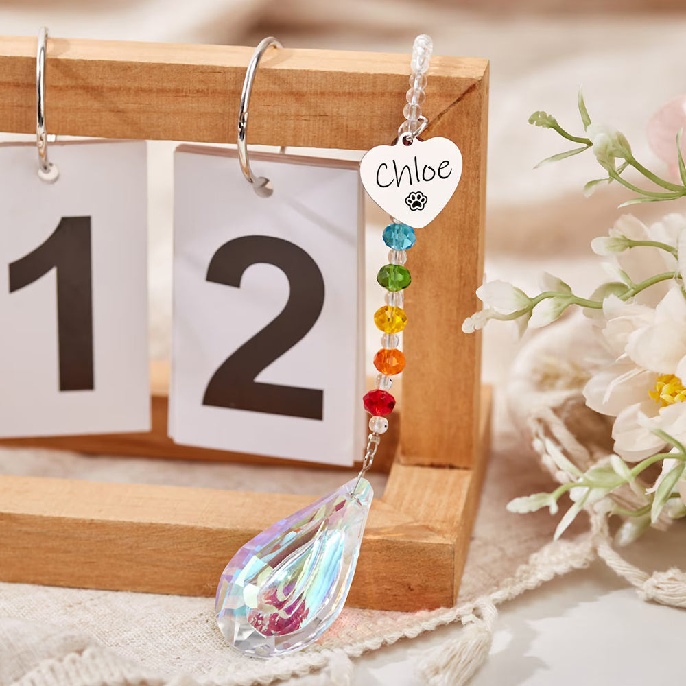 Personalized Pet Memorial Hanging Crystal Prism
