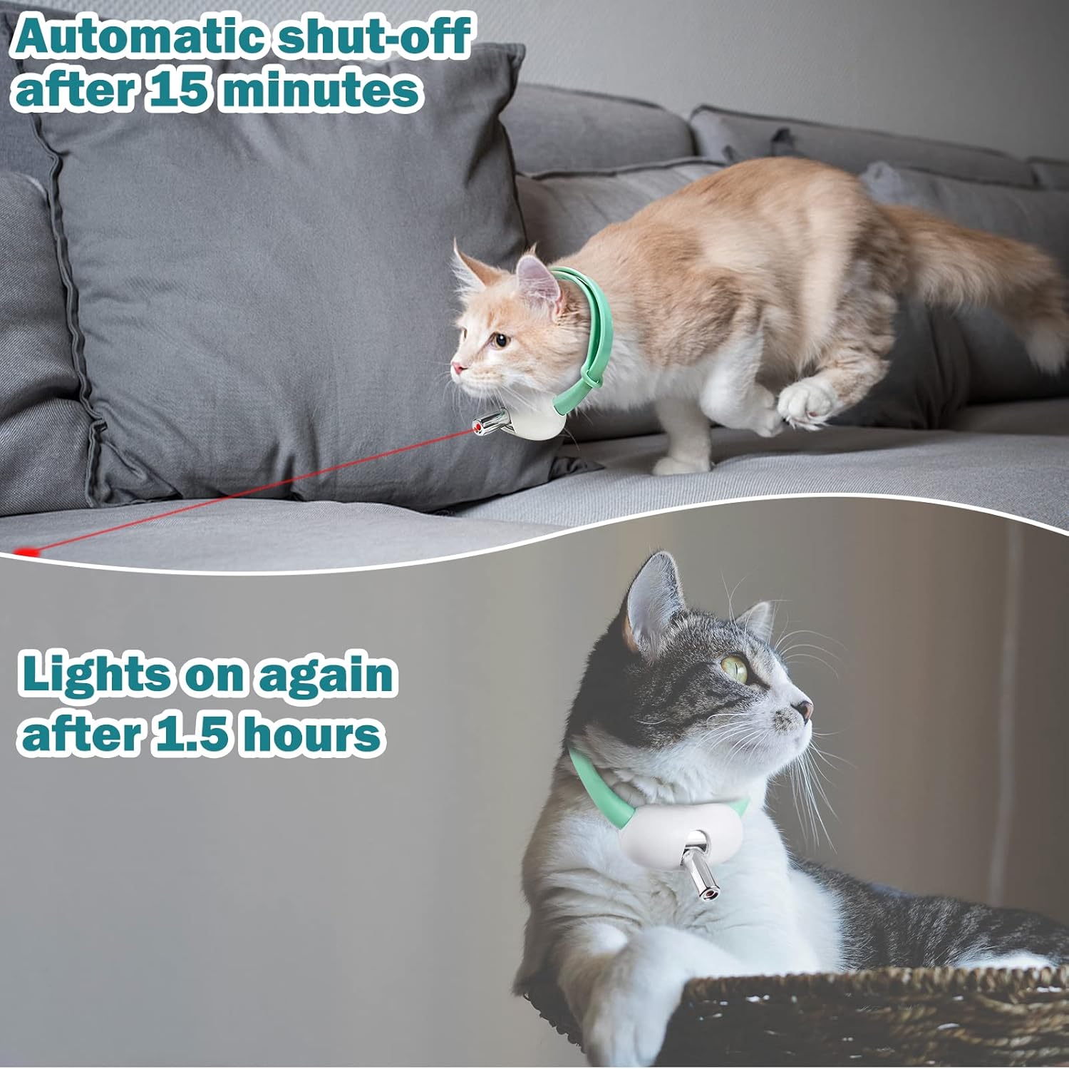 Automatic Cat Laser Collar – Smart Interactive Hands-Free Laser Toy to Keep Cats Active