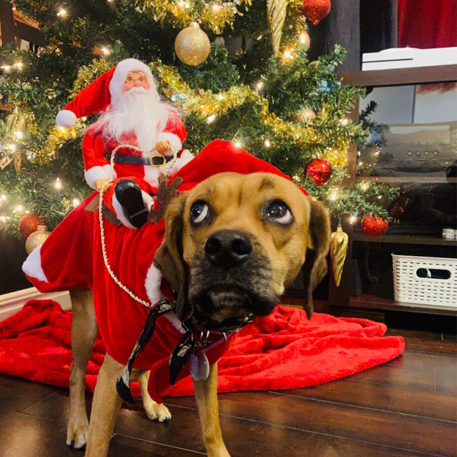 Personalized Christmas Santa Pet Riding Clothes