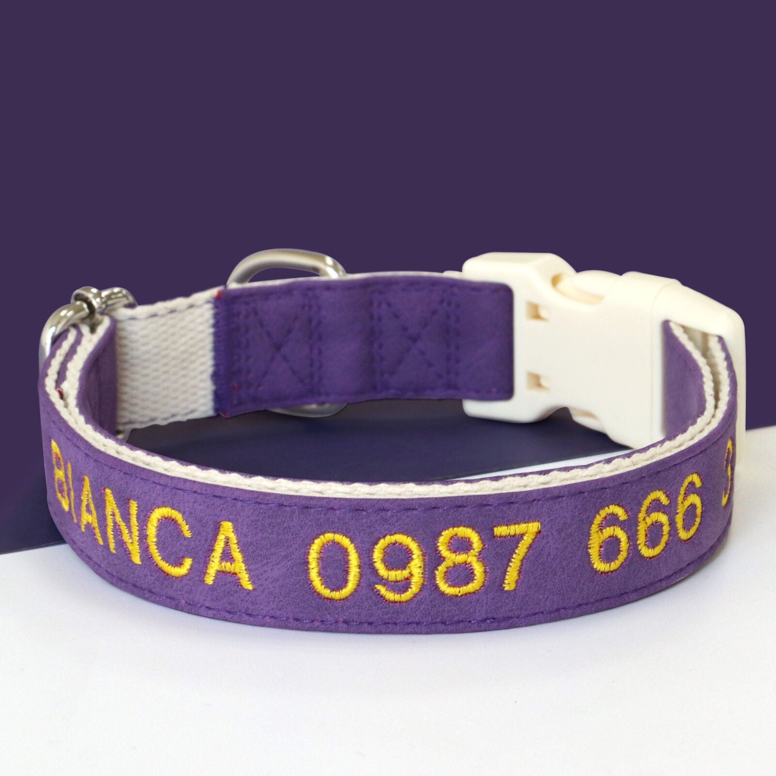 Pet Artist Personalized Dog Collar Customised Embroidered Name & Phone Number