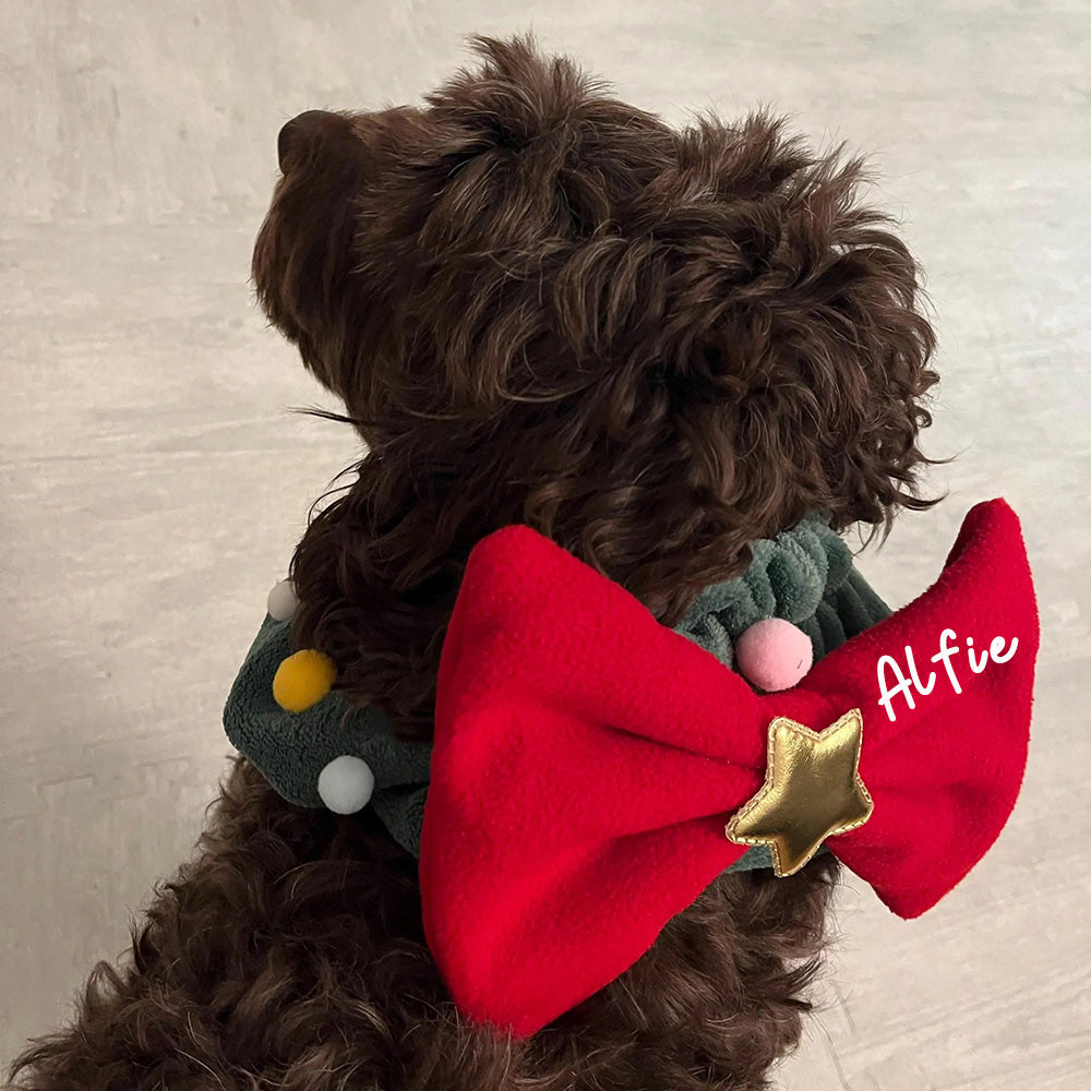 Personalized Funny Christmas Pet Bow Tie Scarf
