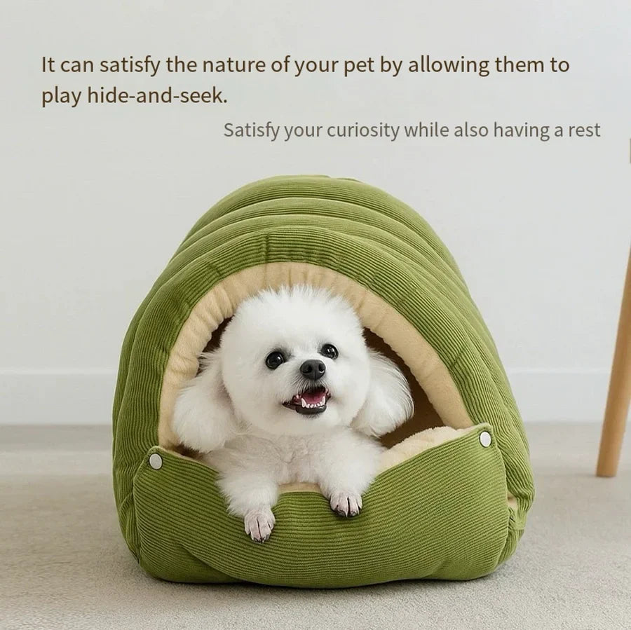 Cave Style Cozy Hideaway with Removable Washable Cover Bed