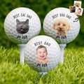 Custom Photo Best Dad By Par Pet Lovers - Personalized Golf Ball