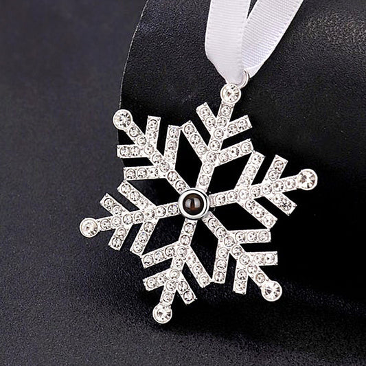 Personalized Photo Projection Snowflake Ornament – Custom Holiday Gift