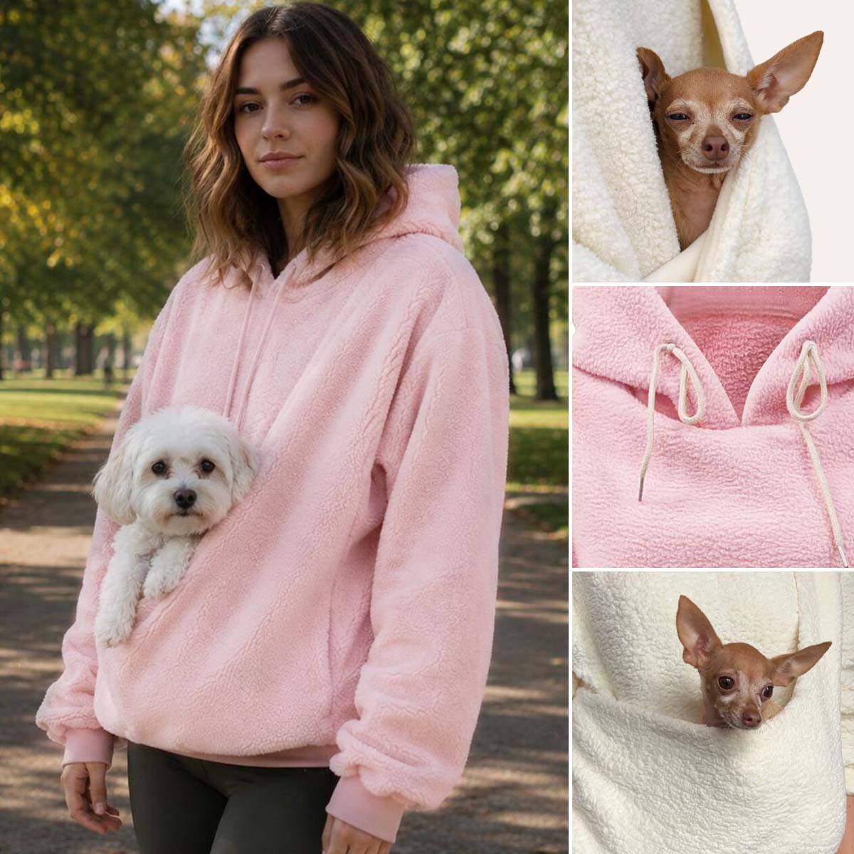 Pet Carrier Hoodie – Hands-Free Wearable Hoodie For Small Dogs & Cats