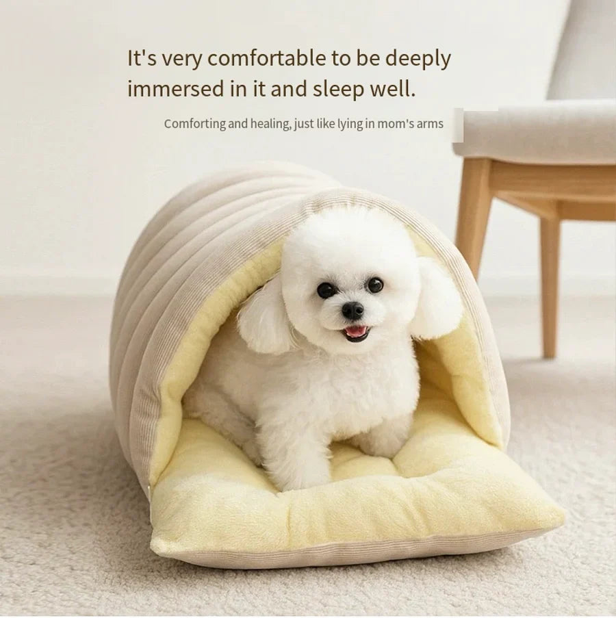 Cave Style Cozy Hideaway with Removable Washable Cover Bed