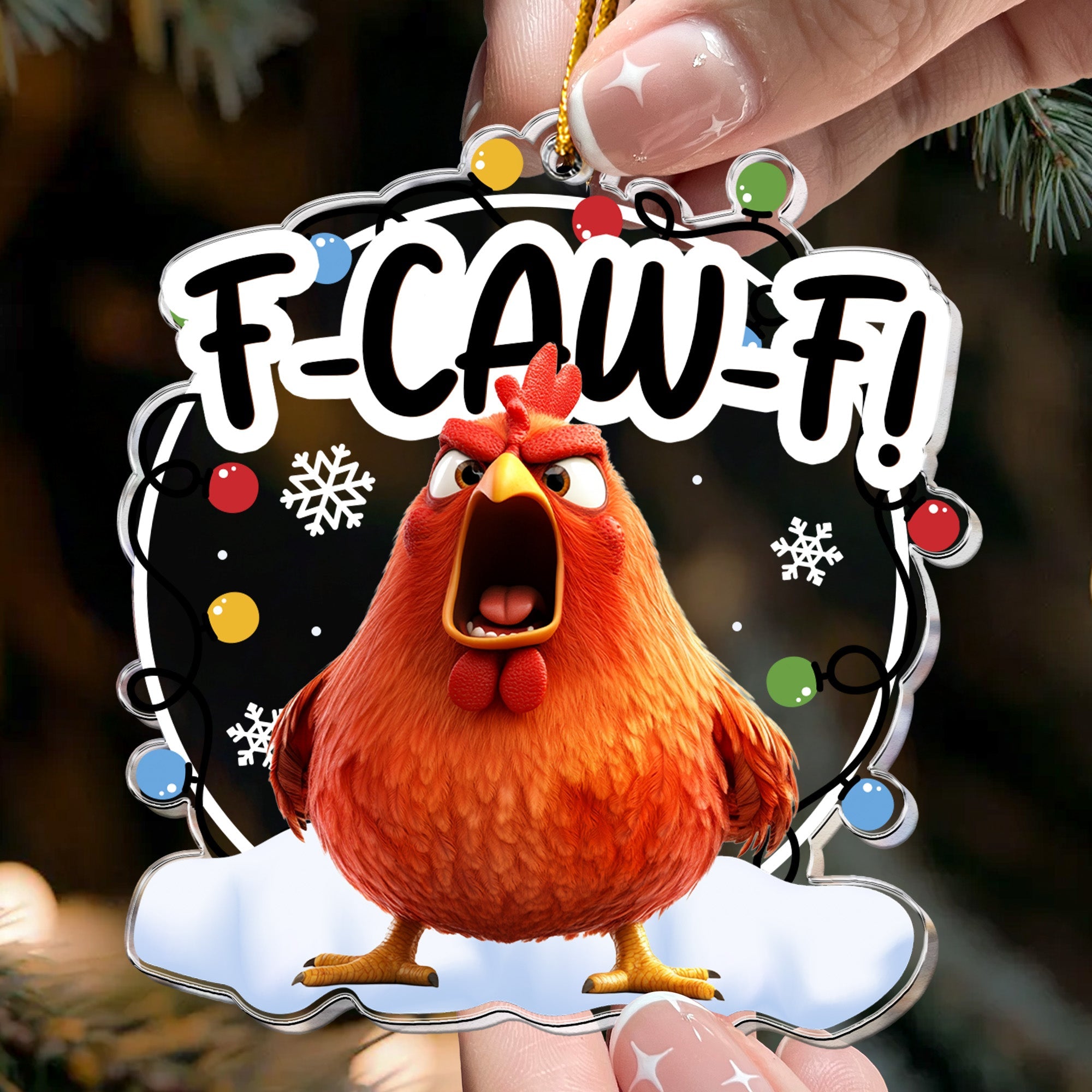 F-Caw-F Funny Ornament Exchange Gifts Silly Bulk Gift For Coworkers - Personalized Acrylic Ornament