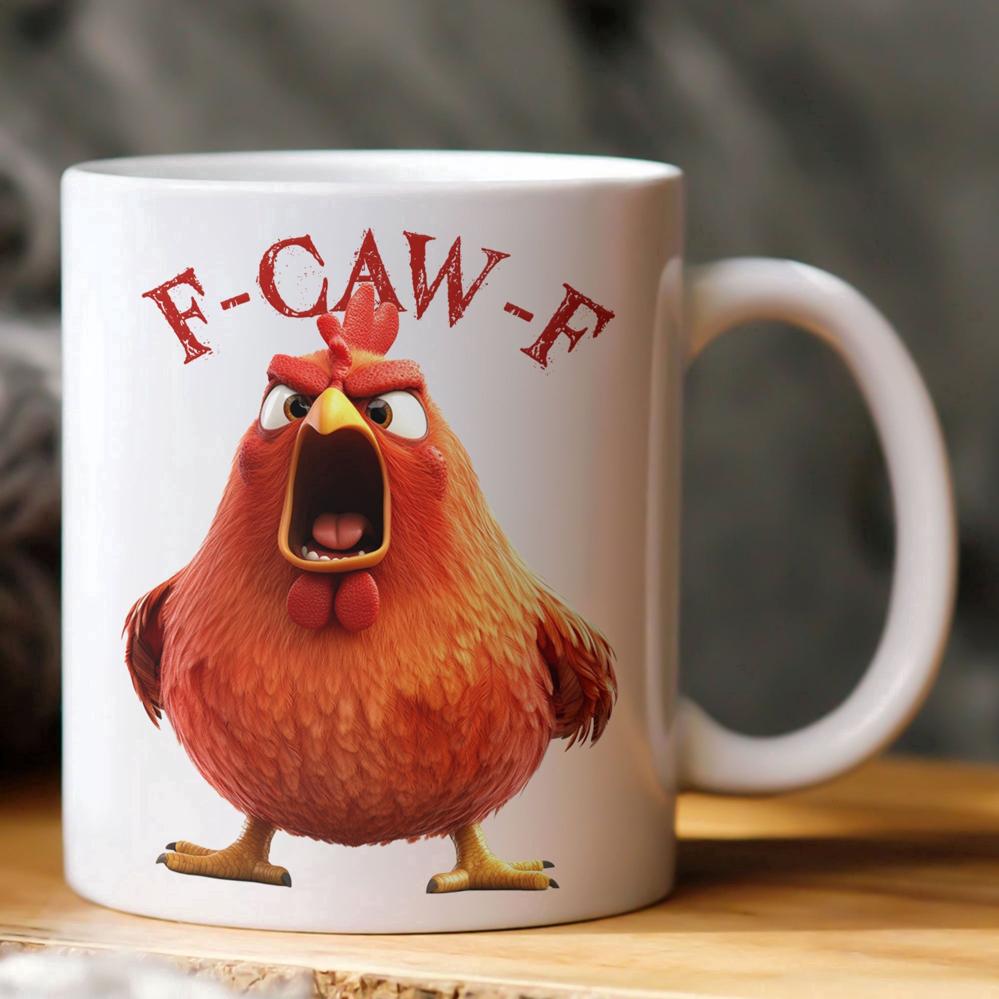 Funny Christmas Mug Gift- “F-Caw-F” Crow Design - Perfect Holiday Present for Friends & Coworkers