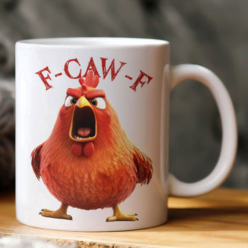 Funny Christmas Mug Gift- “F-Caw-F” Crow Design - Perfect Holiday Present for Friends & Coworkers
