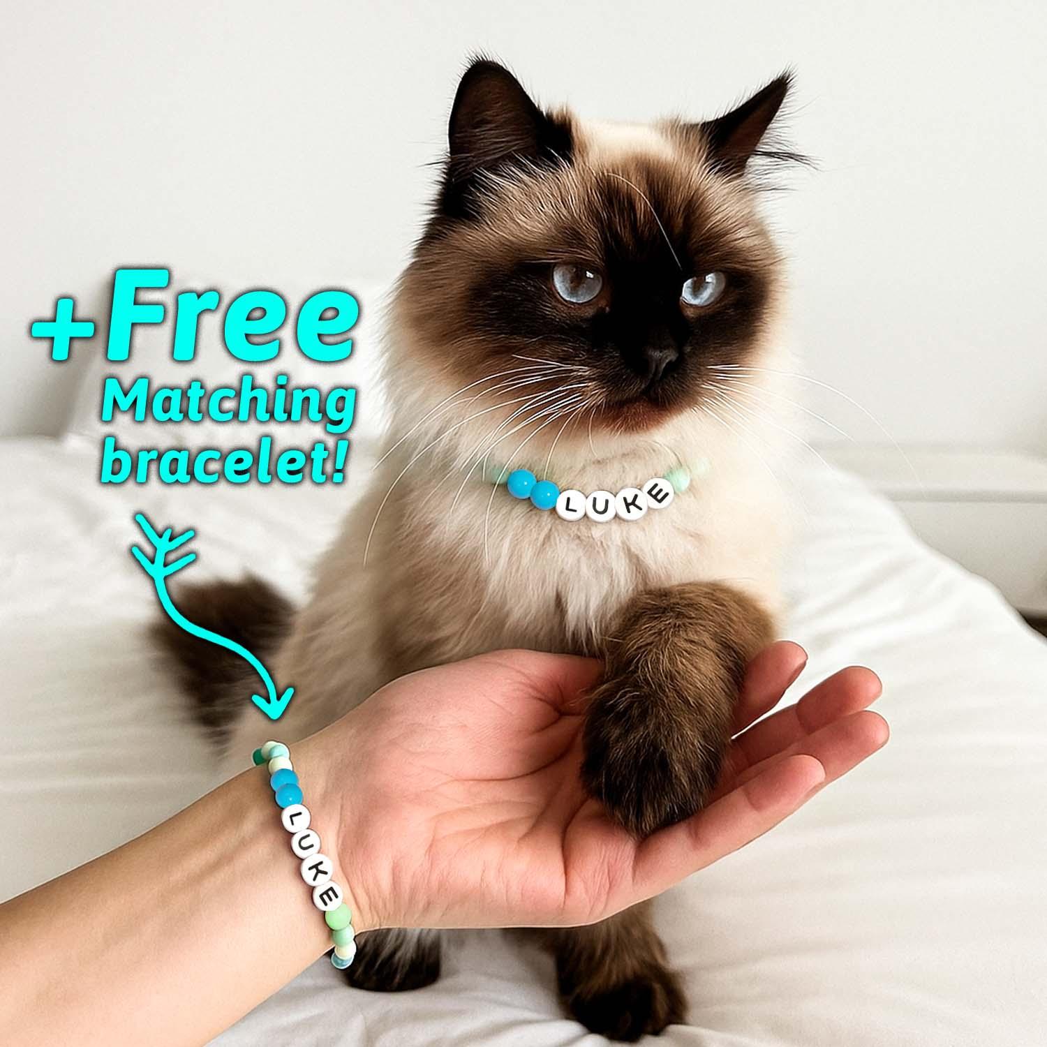 Personalized Beaded Pet Collar with Name