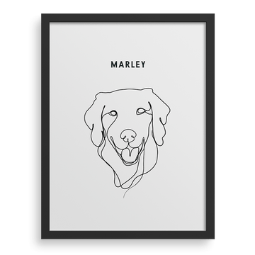 Custom One Pet Line Drawing Portrait