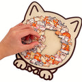 Morandi Cat Shaped Wooden Jigsaw Puzzle – 135 Pieces