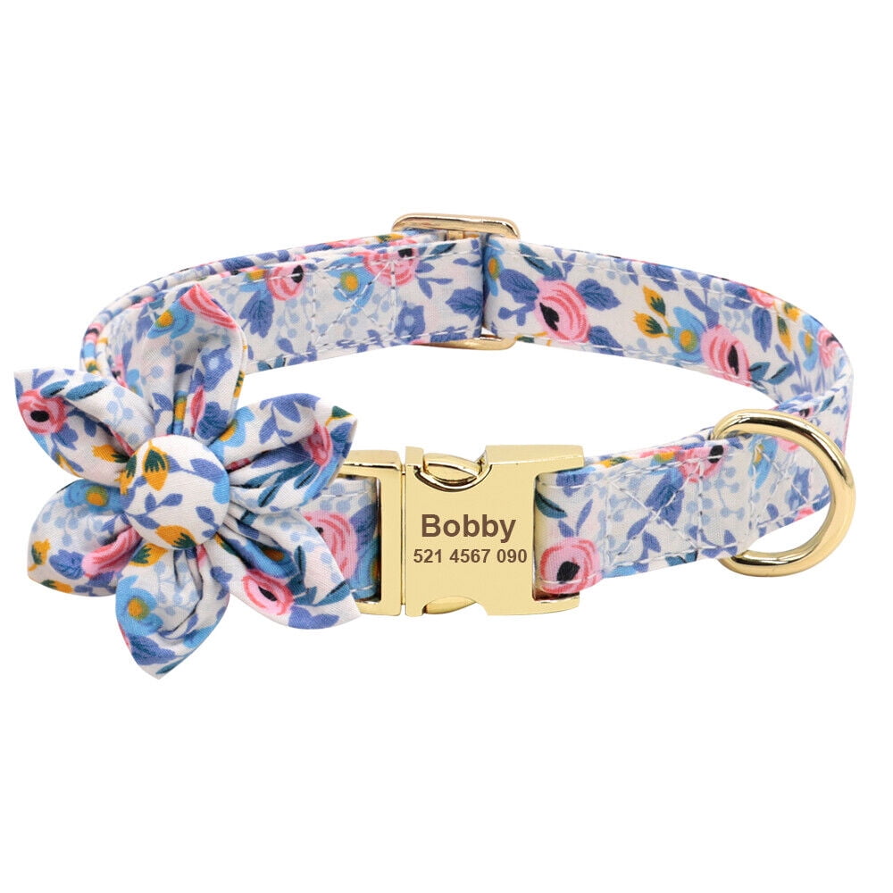 Personalized Puppy Collar – Adjustable Nylon Dog Collar with Free Name Engraving