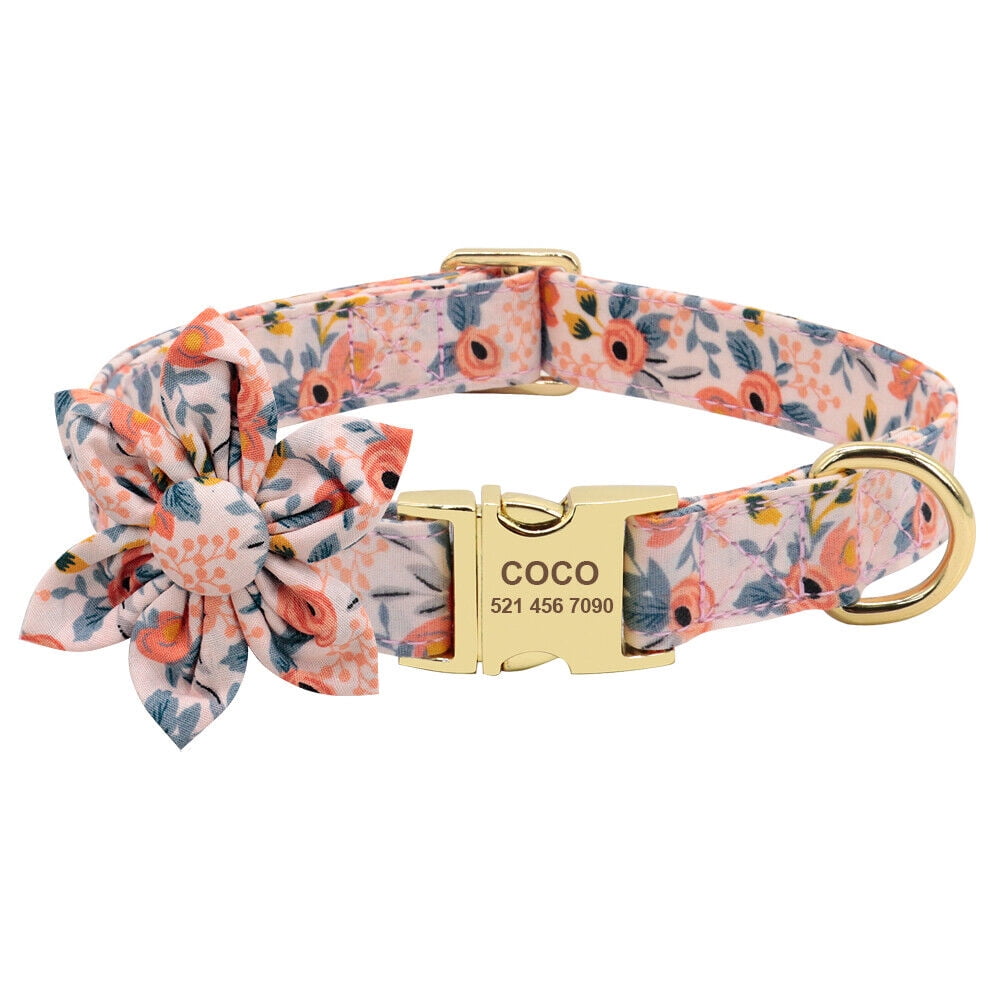 Personalized Puppy Collar – Adjustable Nylon Dog Collar with Free Name Engraving