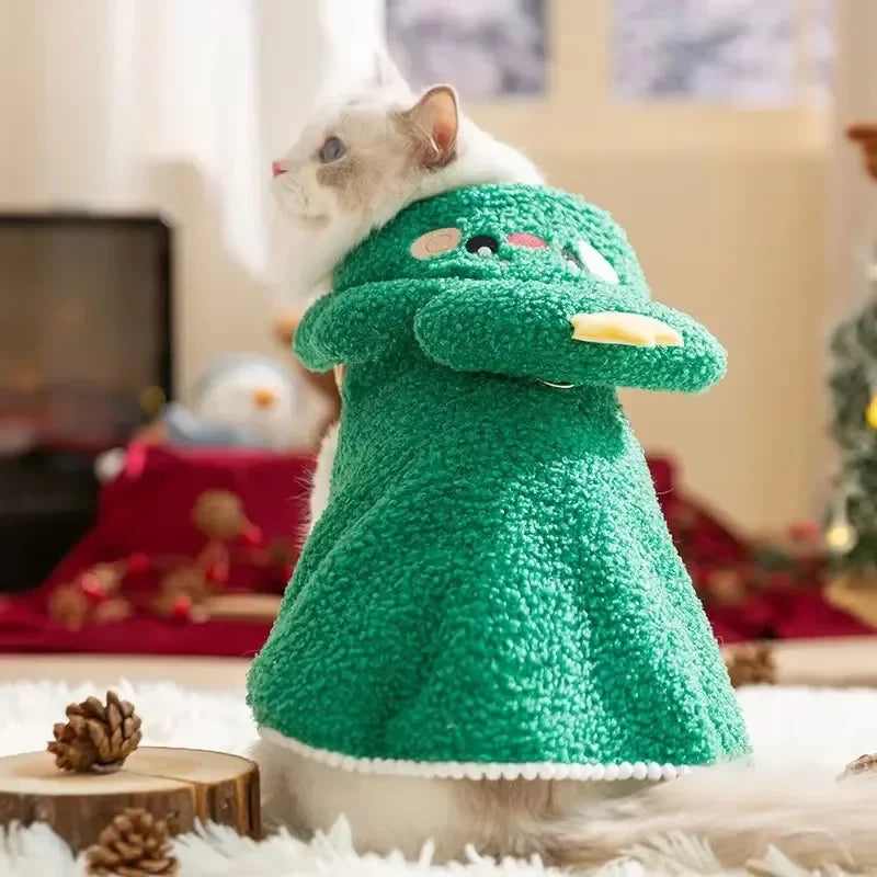 Christmas Cartoon Capes Cat Clothes Halloween Funny Cat