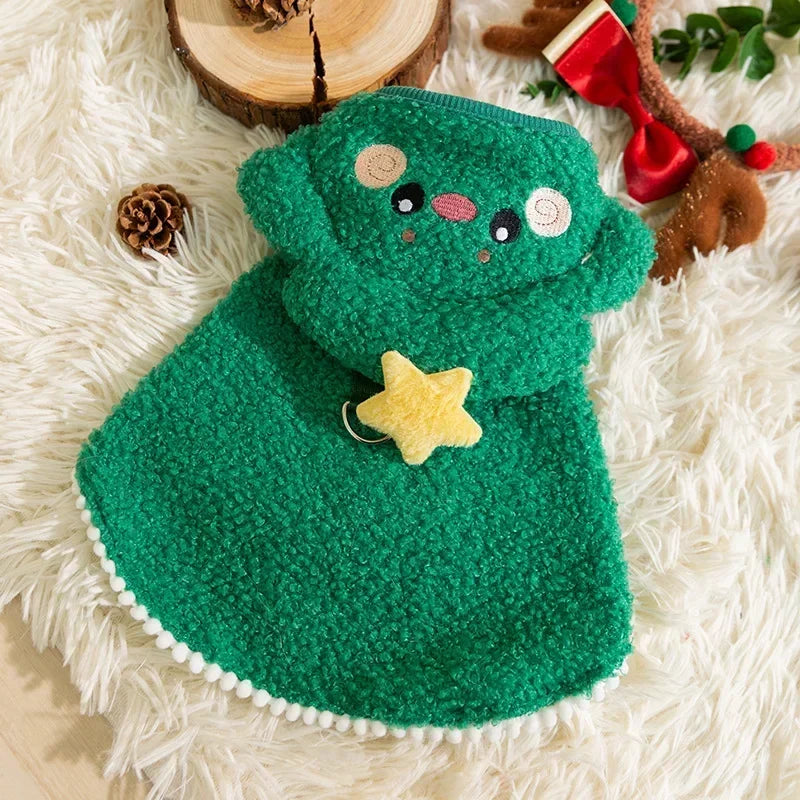 Christmas Cat Cape – Funny Cartoon Costume Outfit for Cats & Kittens