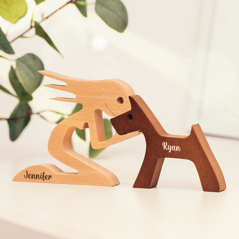 Personalized Wooden Pet Carving – Custom Pet Figurine Gift