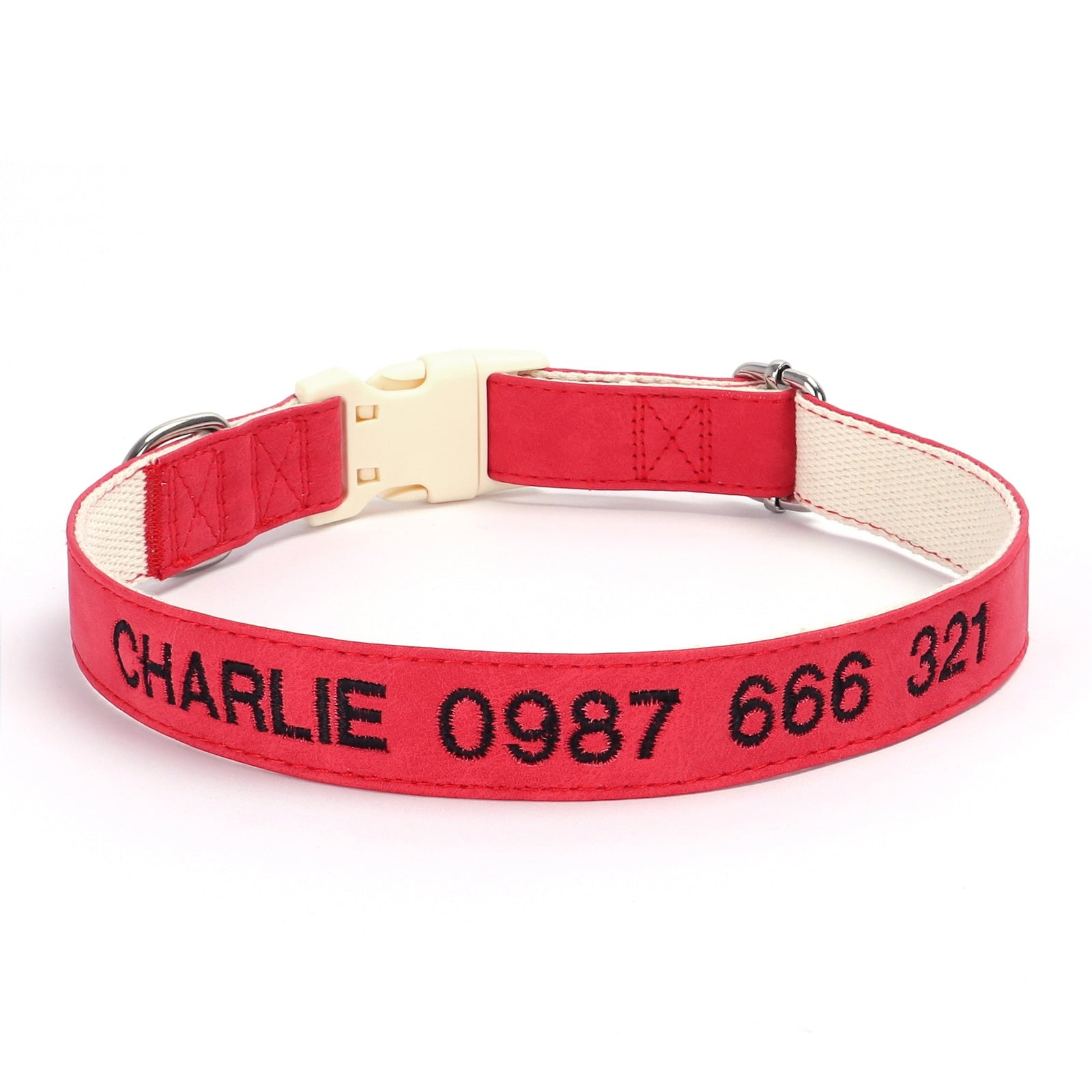 Pet Artist Personalized Dog Collar Customised Embroidered Name & Phone Number