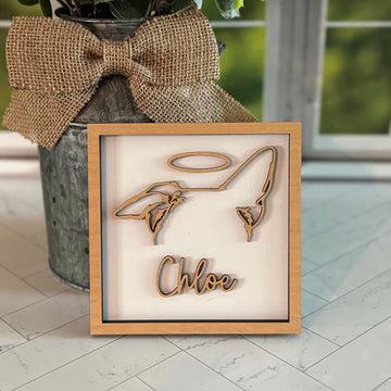 Custom Framed Dog Ear Drawing Pet Memorial Decor for Home