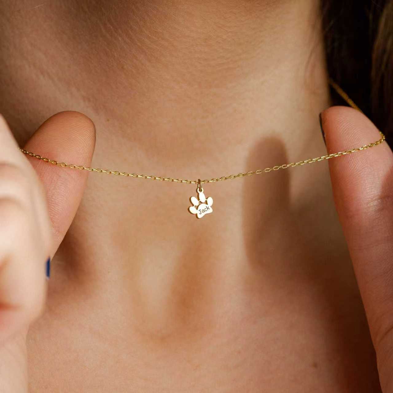 Personalized Cat Paw Necklace