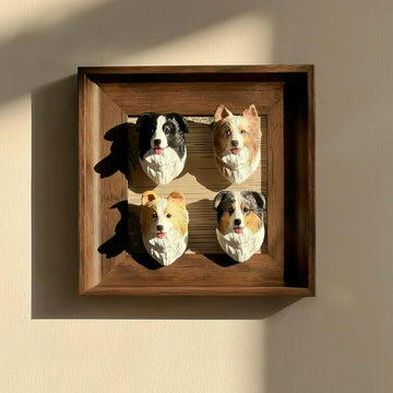 Custom Pet Head Figurine – Handmade 3D Magnetic Mini Sculpture