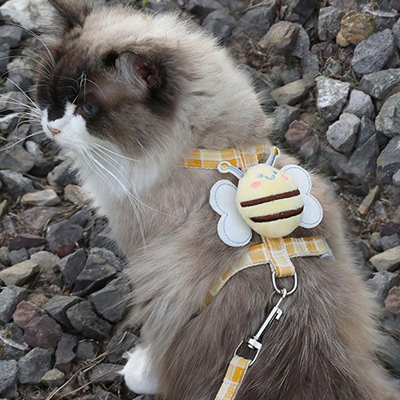 Cute Bee Cat Harness Leash Set