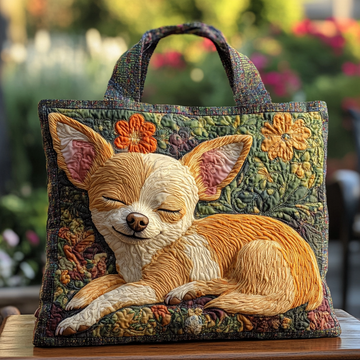Chihuahua Night Quilted Tote Bag