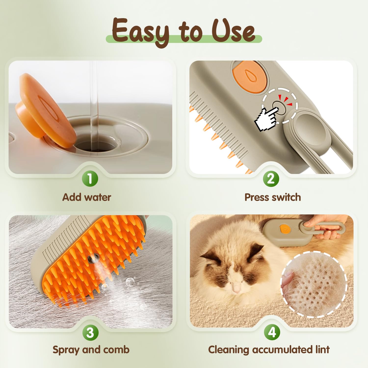 Deshedding Pet Comb – Quick Hair Remover for Cats & Dogs