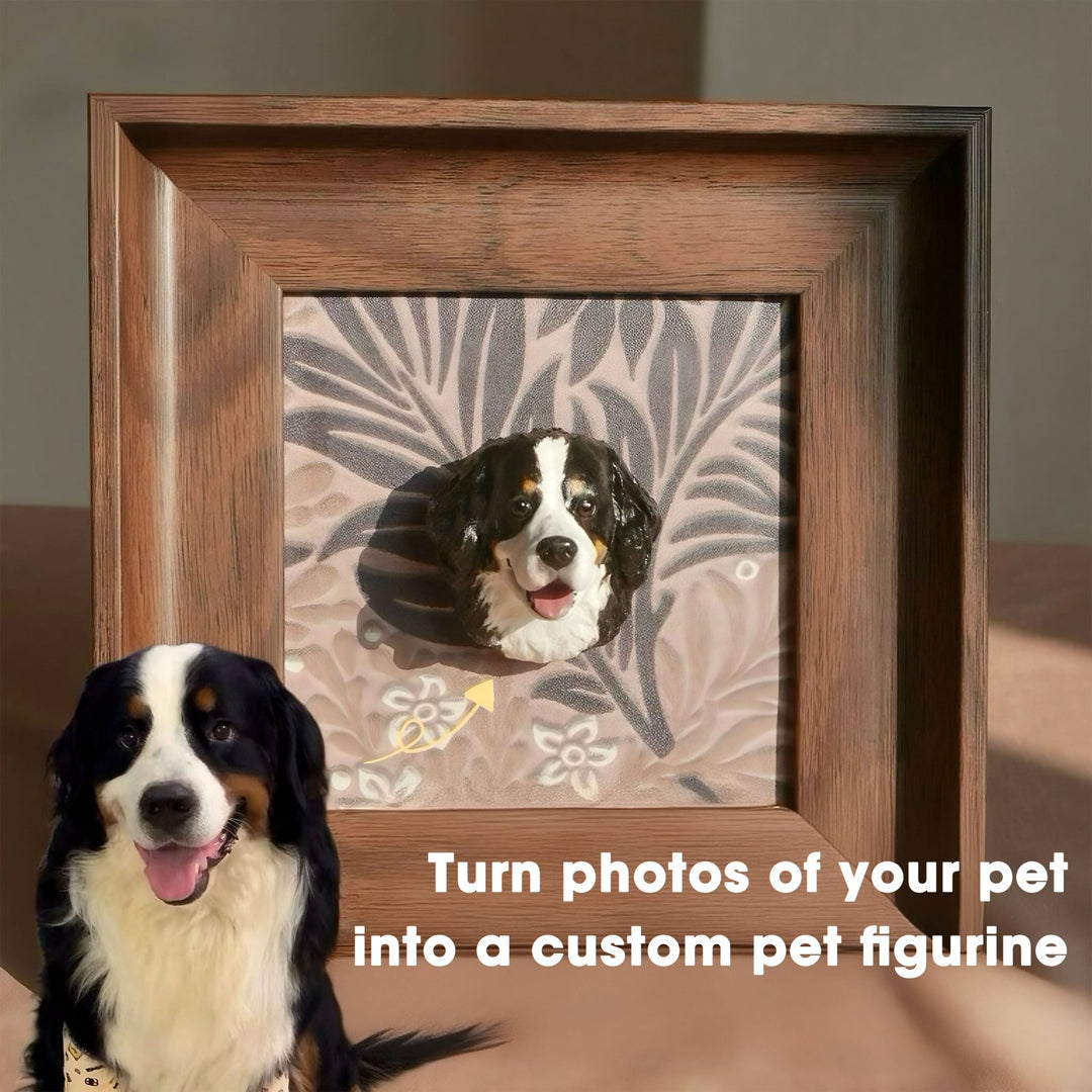 Custom Pet Head Figurine – Handmade 3D Magnetic Mini Sculpture