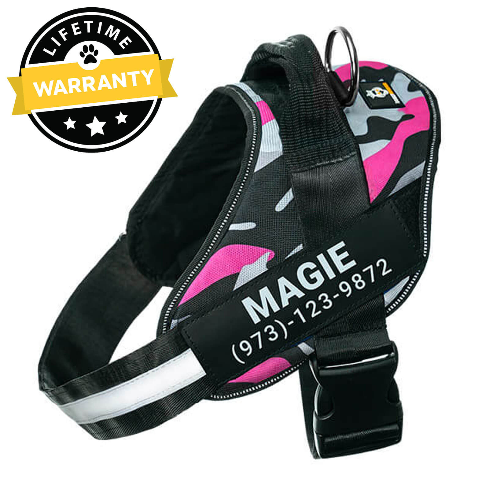 Custom No Pull Dog Harness with Name – Personalized Adjustable Vest for Training & Walking