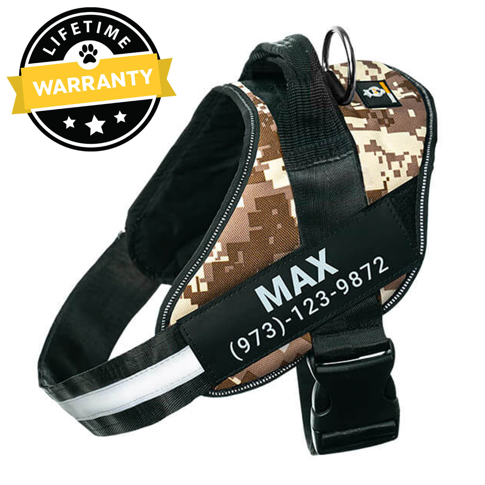 Custom No Pull Dog Harness with Name – Personalized Adjustable Vest for Training & Walking