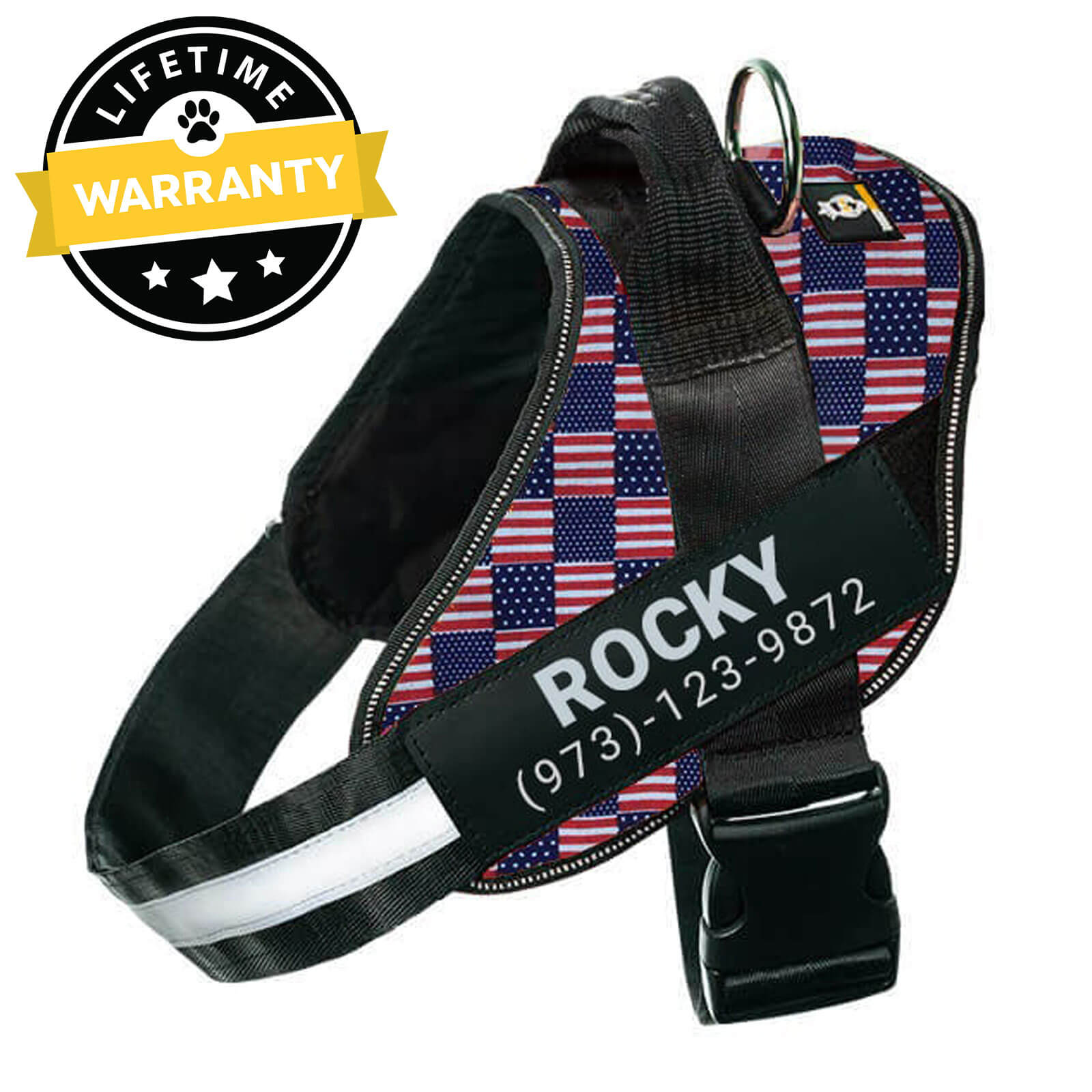 Custom No Pull Dog Harness with Name – Personalized Adjustable Vest for Training & Walking