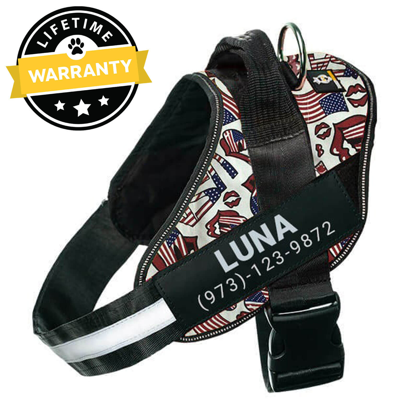 Custom No Pull Dog Harness with Name – Personalized Adjustable Vest for Training & Walking