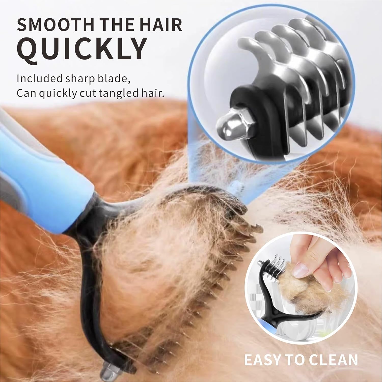 2-in-1 Dematting & Deshedding Pet Grooming Brush