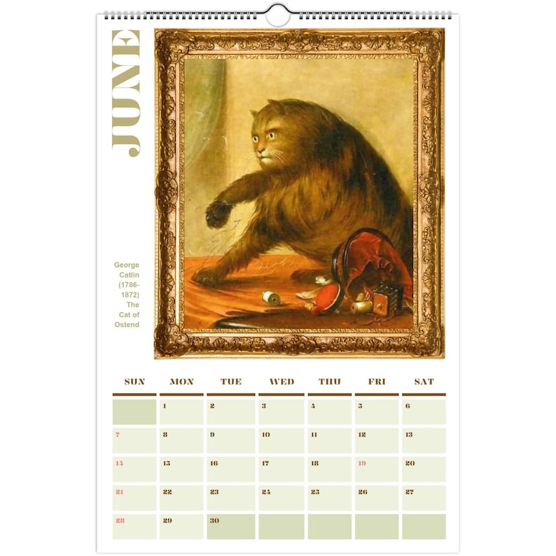 Renaissance Ugly Cats Paintings Calendar for Cat Lovers