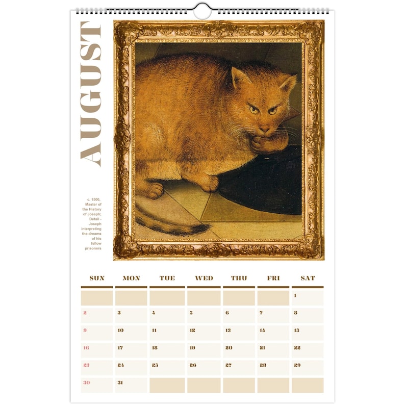 Renaissance Ugly Cats Paintings Calendar for Cat Lovers