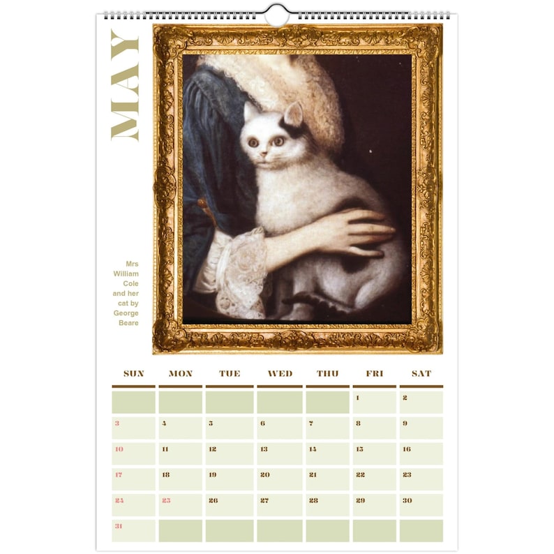 Renaissance Ugly Cats Paintings Calendar for Cat Lovers
