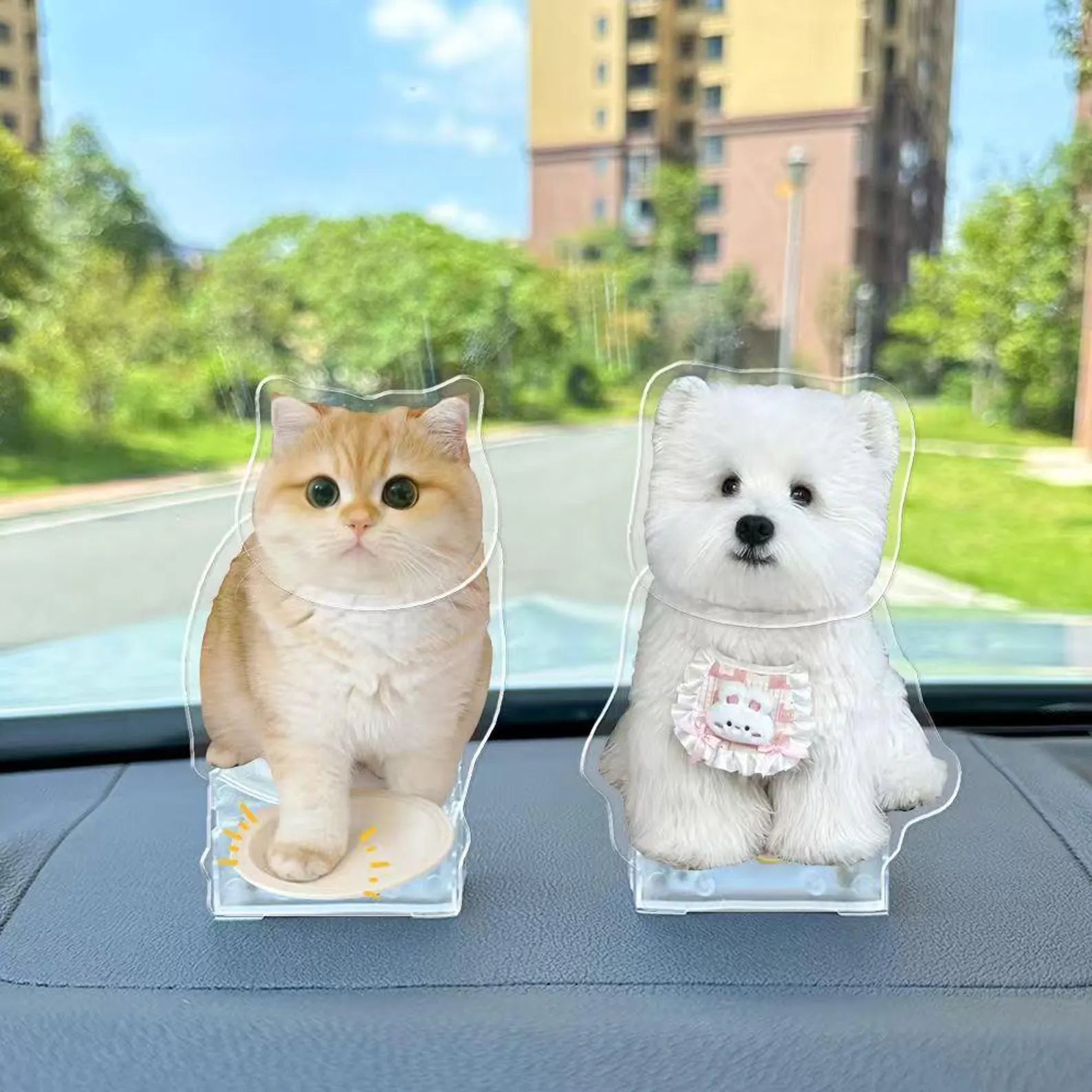 Customized electric pet shaking head ornaments acrylic car ornaments