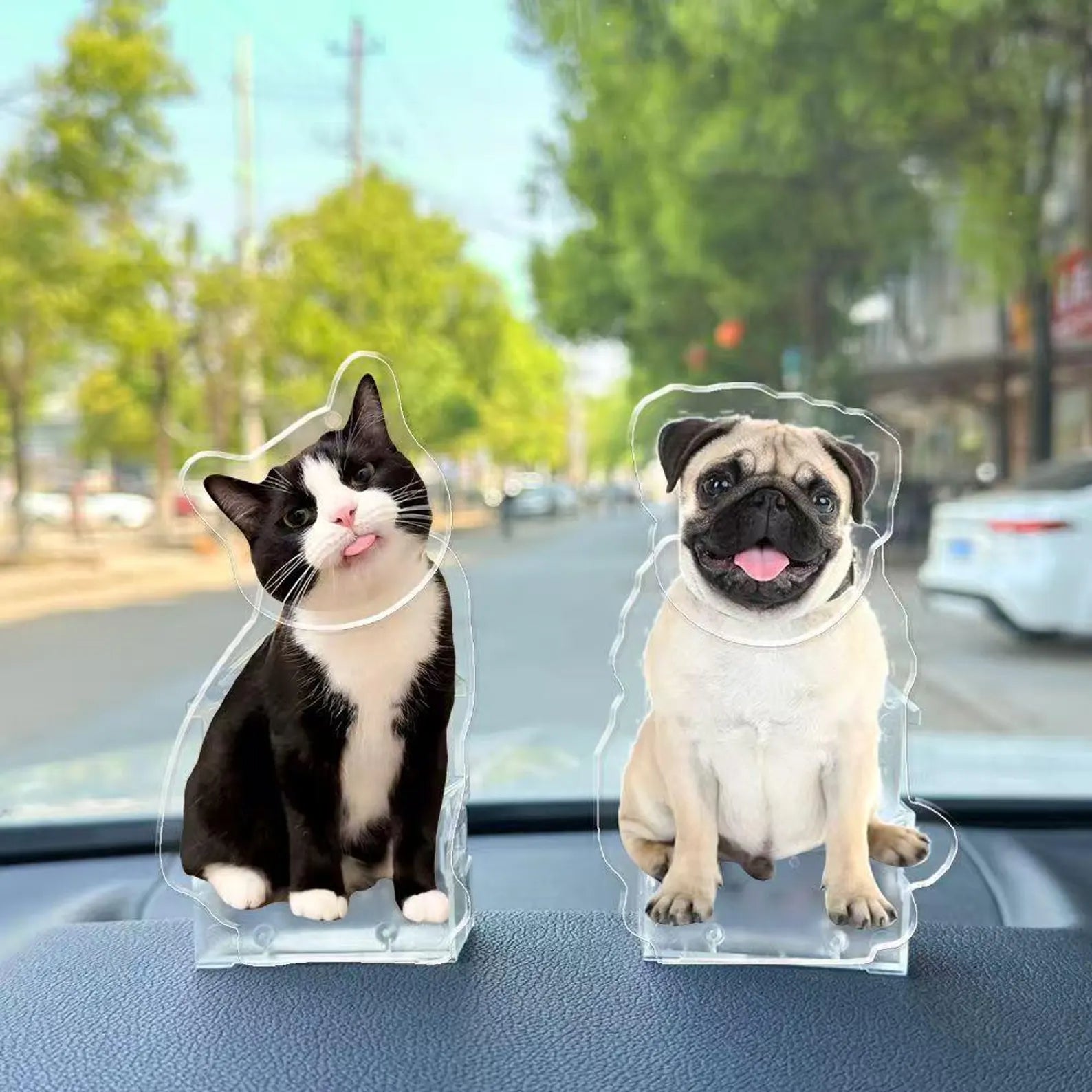 Customized electric pet shaking head ornaments acrylic car ornaments